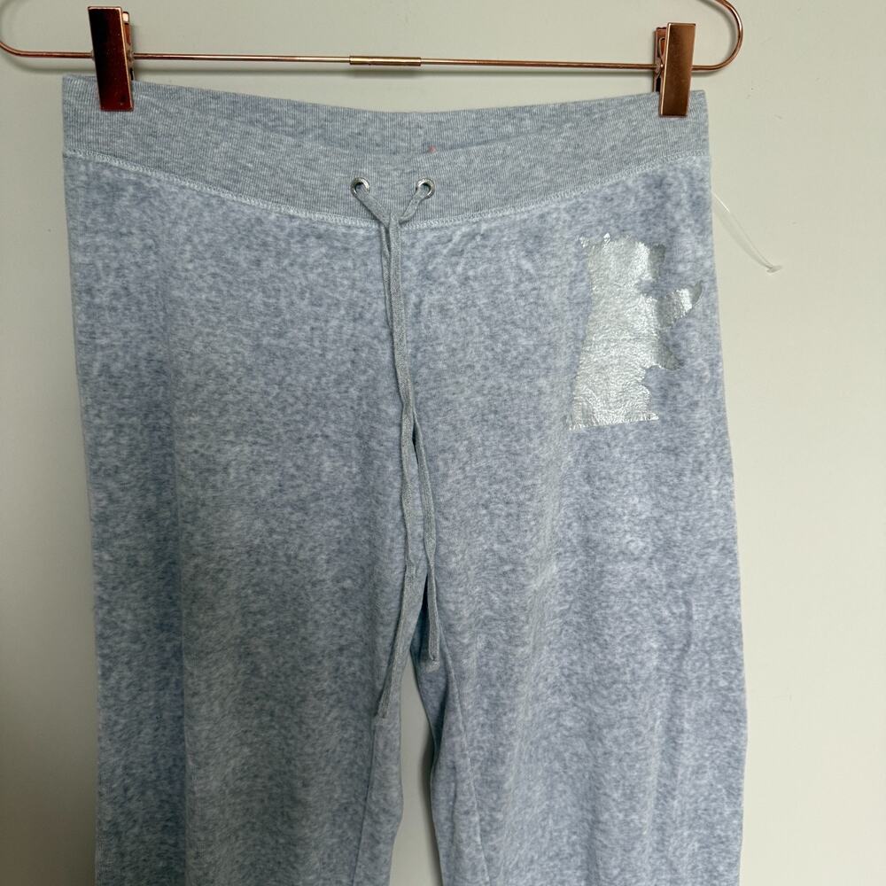 Vintage Y2K Juicy Couture Womens Velour Sweatpants Small Gray Dog Flare Lounge - Picture 3 of 6